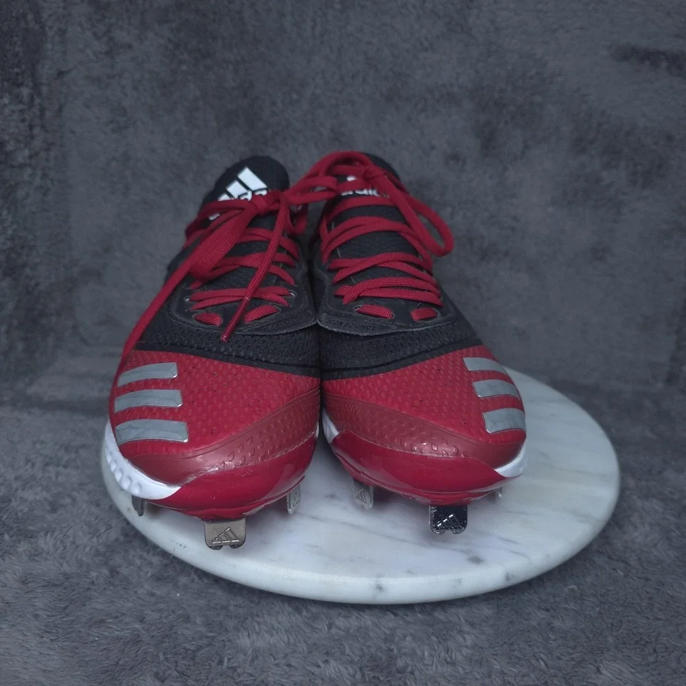 Adidas Metal Baseball Cleats Shoes Mens 7.5 Team Red Black Bounce G28254